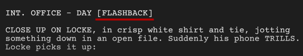 how to write a flashback in a script